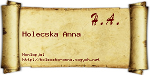 Holecska Anna névjegykártya